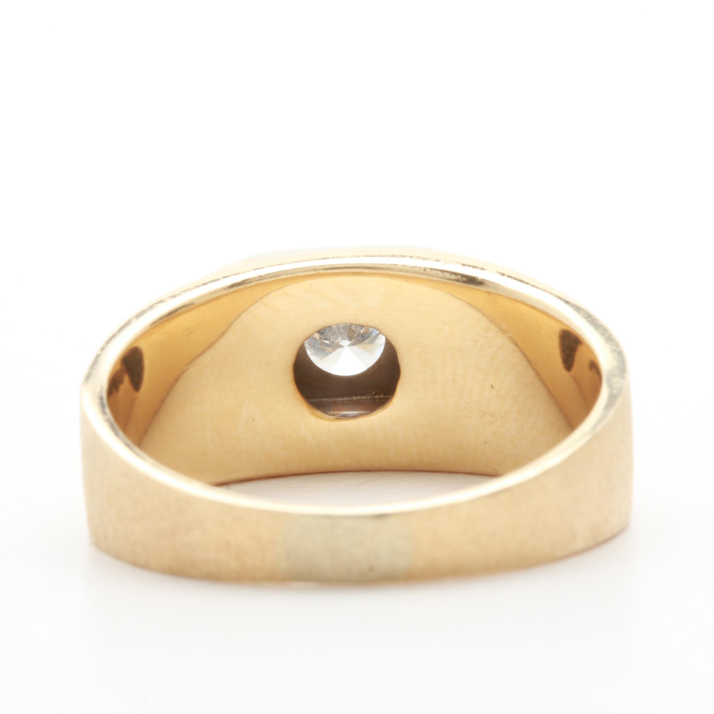 14K Yellow Gold Diamond Ring with 14K White Gold Accents