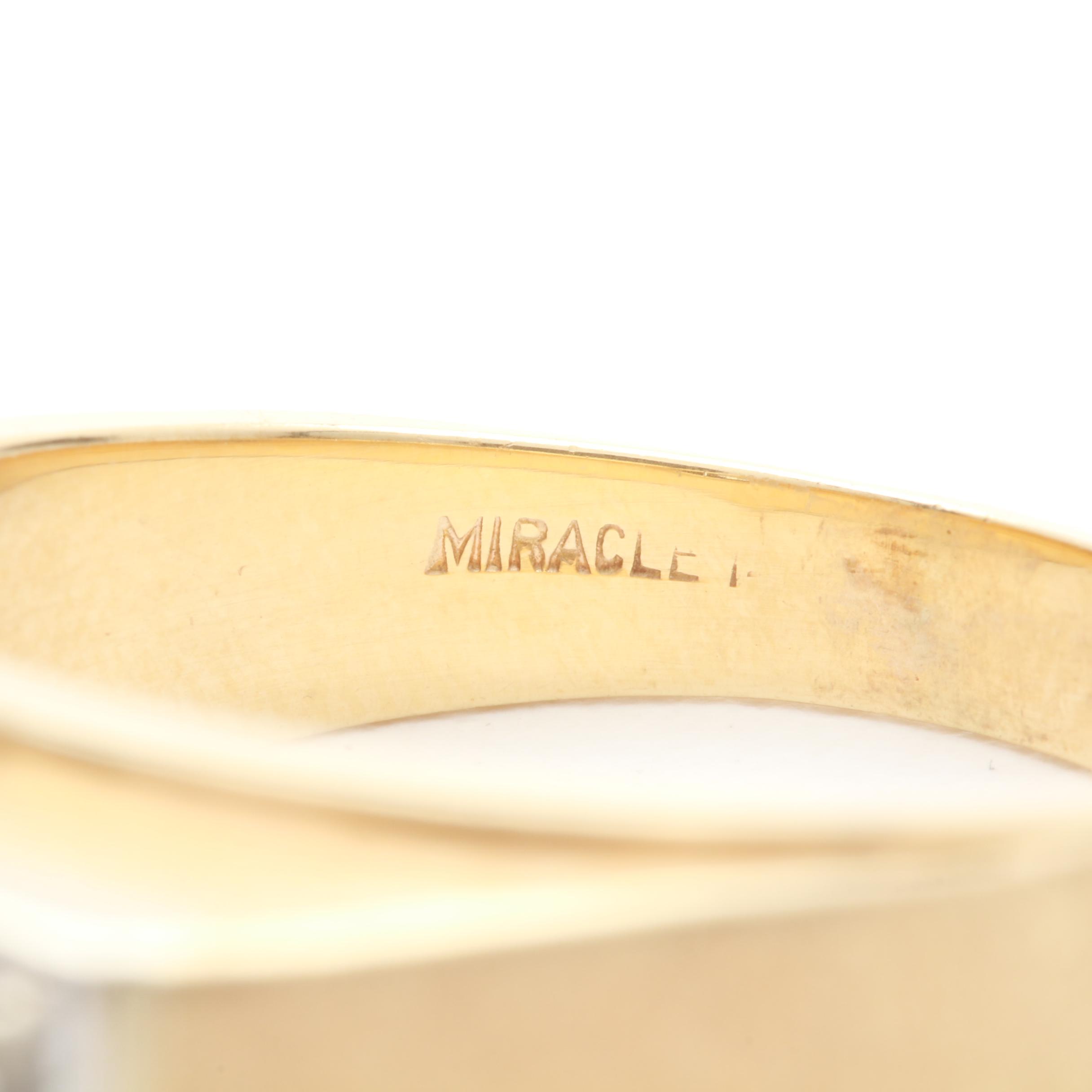 14K Yellow Gold Diamond Ring with 14K White Gold Accents