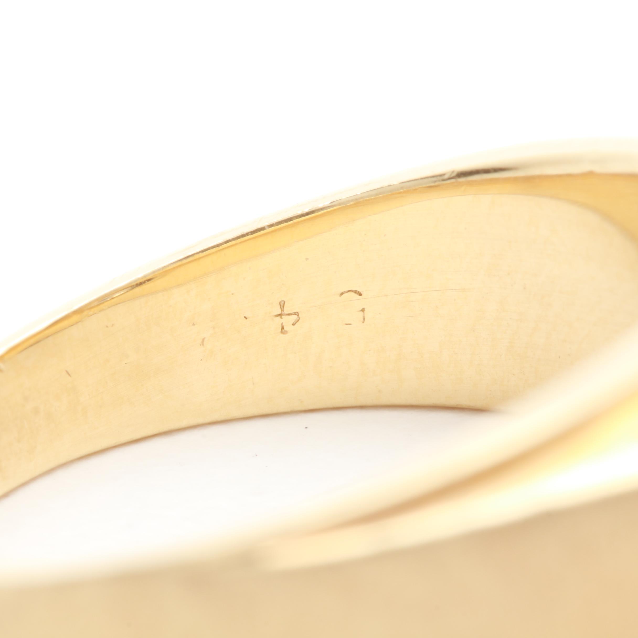 14K Yellow Gold Diamond Ring with 14K White Gold Accents