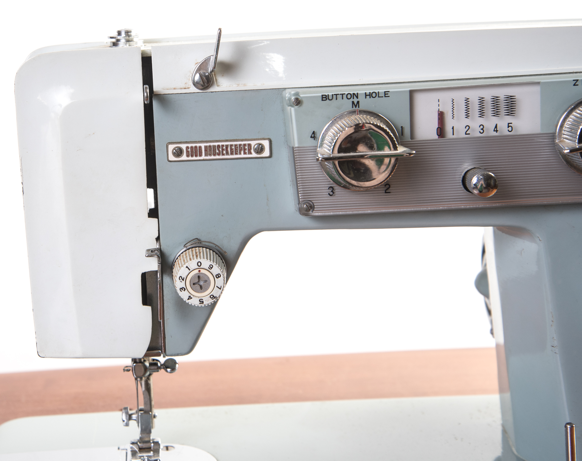 Vintage Good Housekeeper Sewing Machine In a French Provincial Style Cabinet