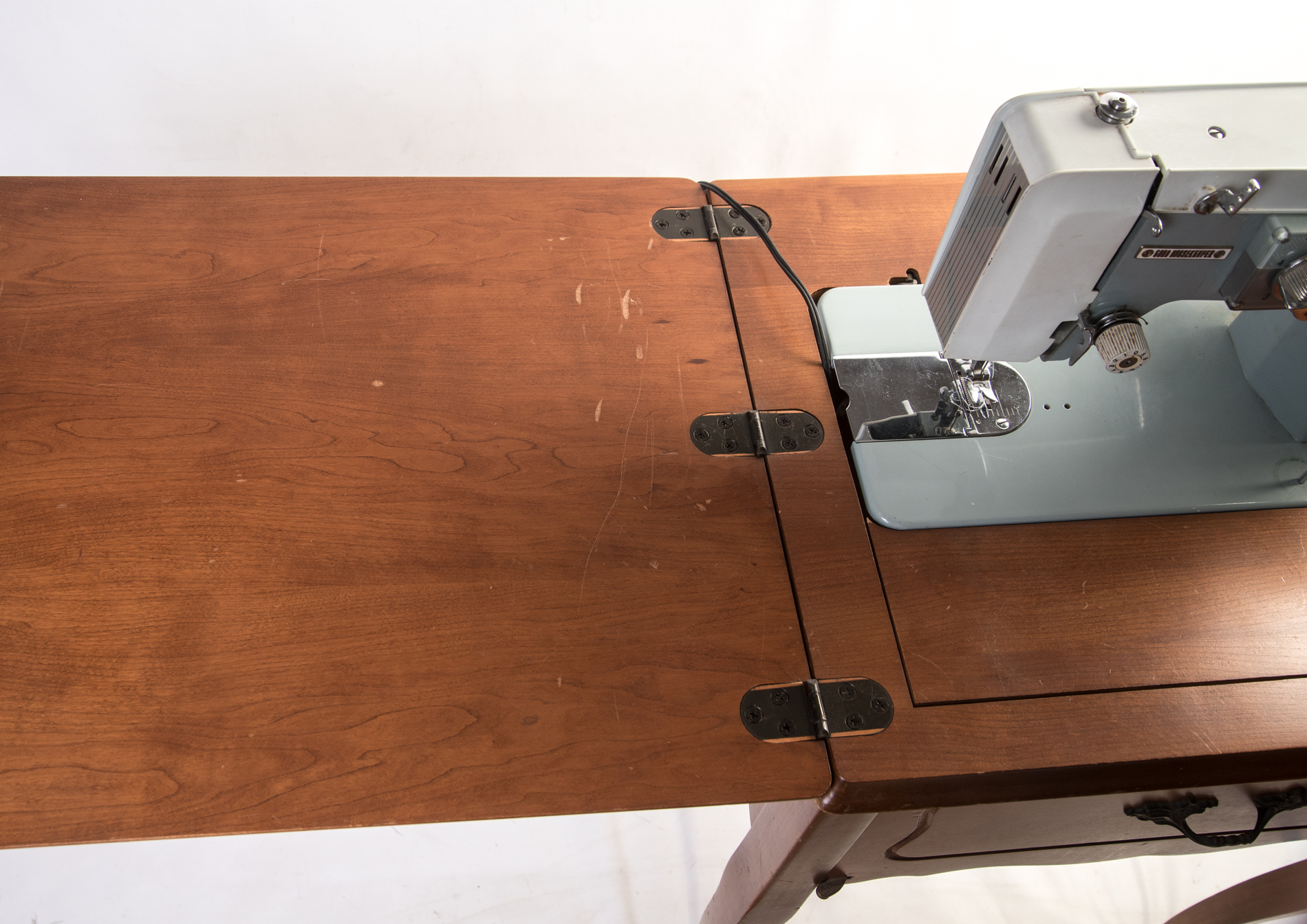 Vintage Good Housekeeper Sewing Machine In a French Provincial Style Cabinet