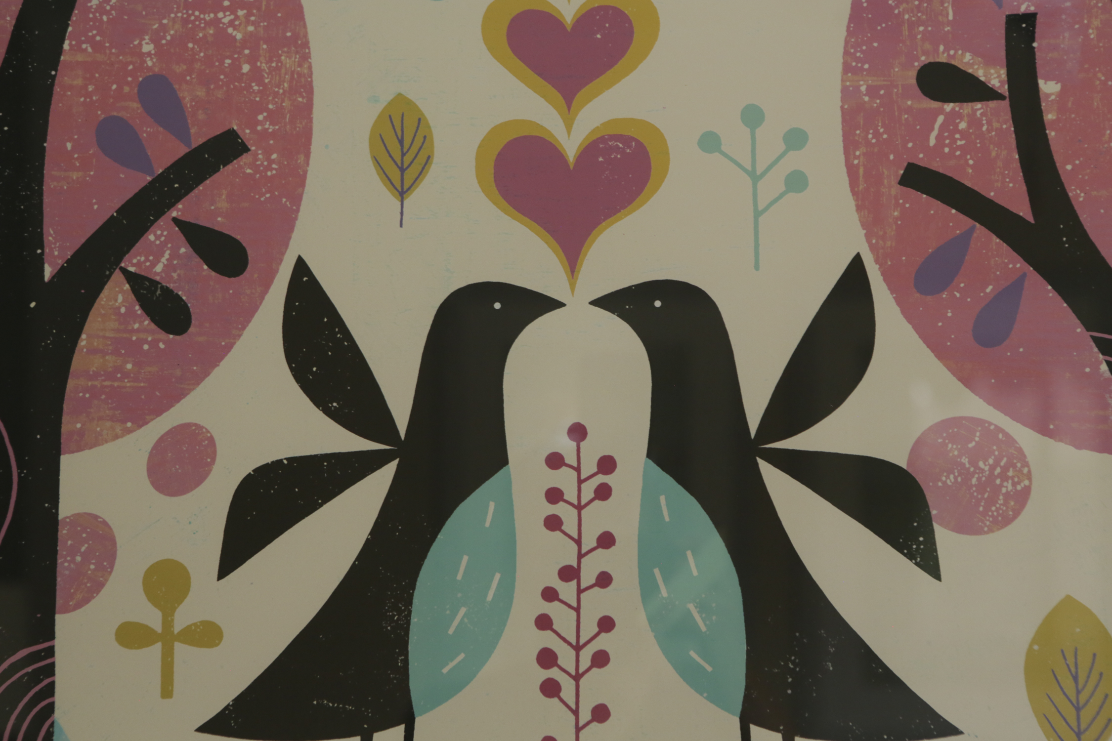 Decorative Abstract Print of Birds