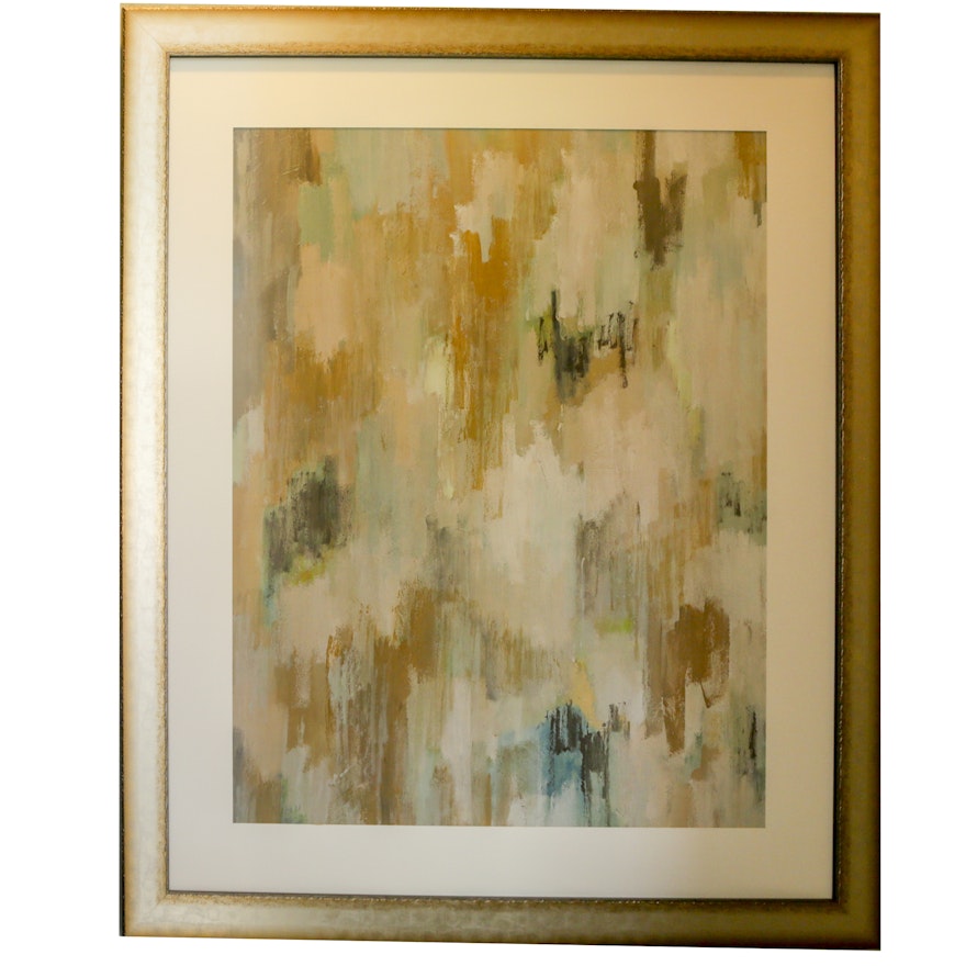 Abstract Print in Gold Toned Frame