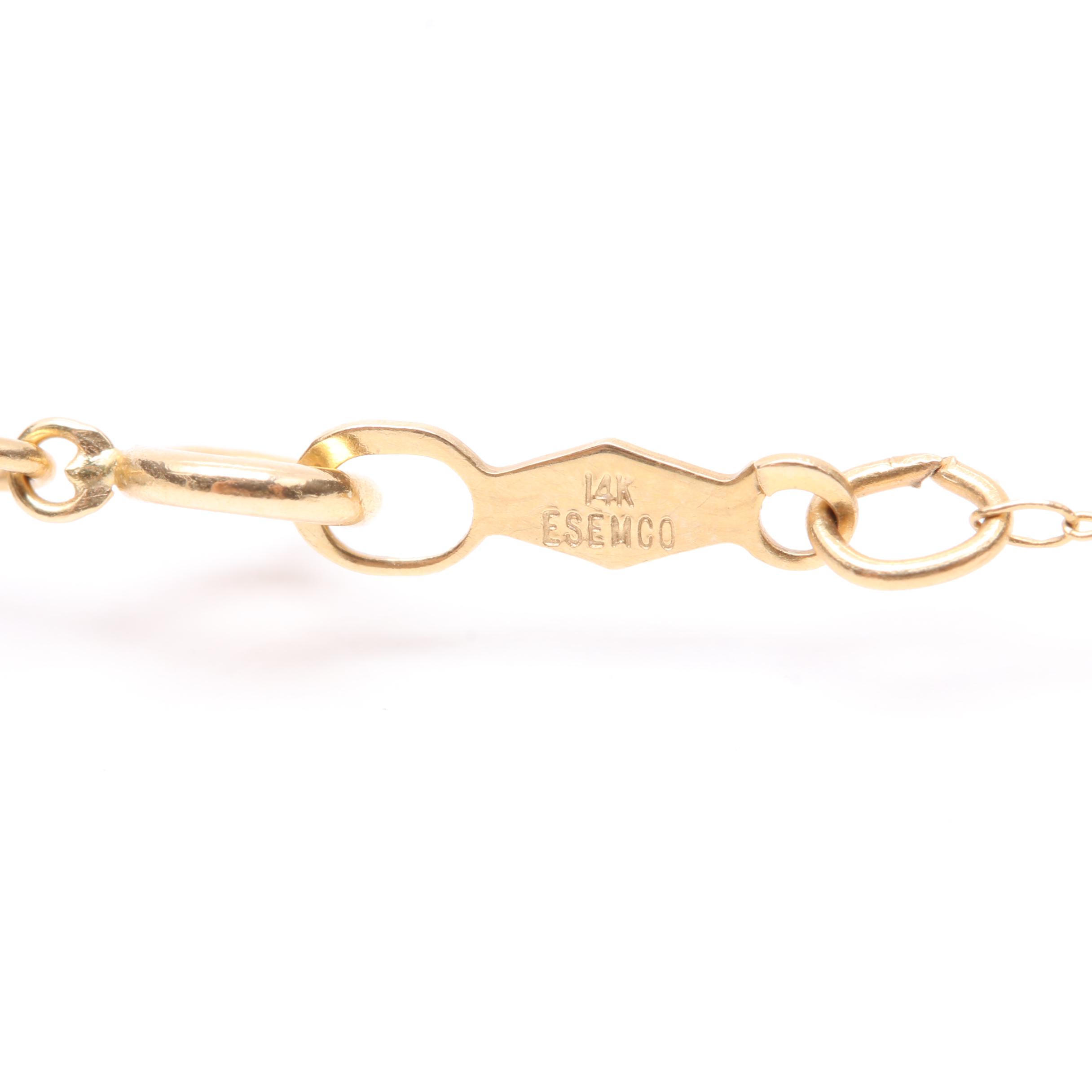 14K Yellow Gold Saint Christopher Pendant and Chain