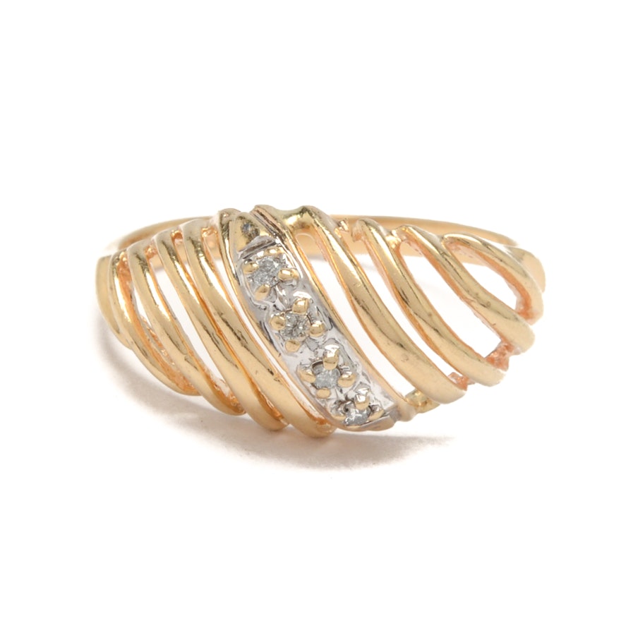 14K Yellow Gold Diamond Ring