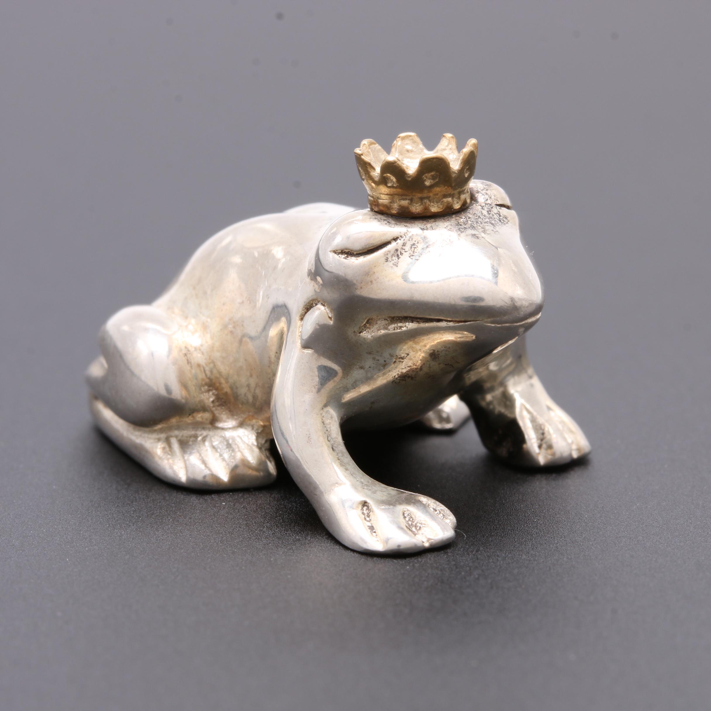 Sterling Silver Frog Prince Paperweight