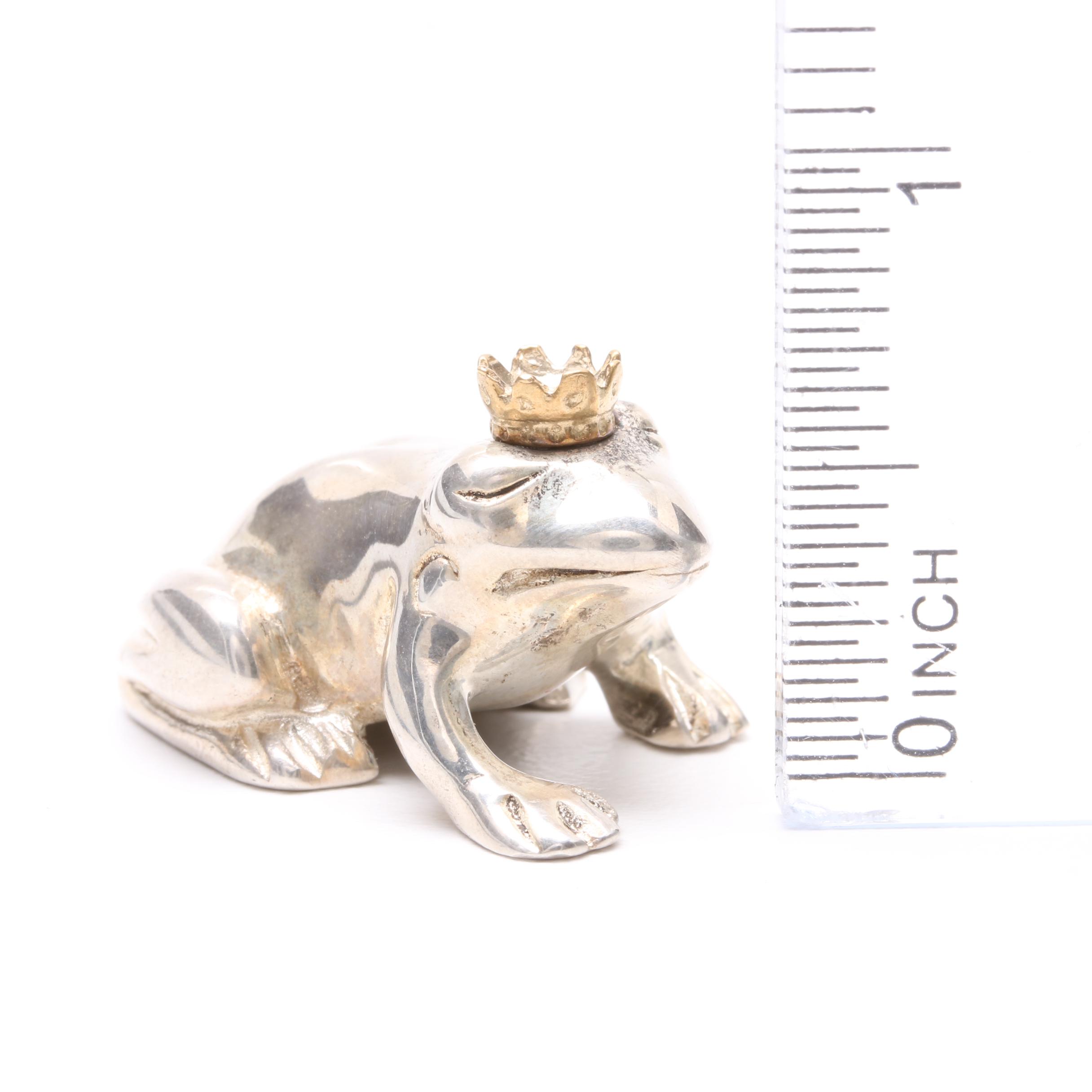 Sterling Silver Frog Prince Paperweight