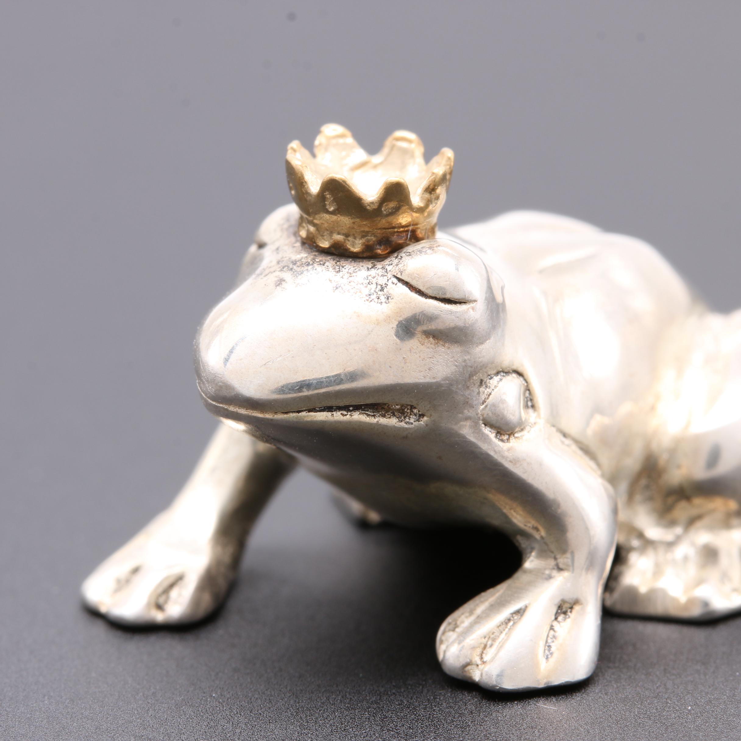 Sterling Silver Frog Prince Paperweight