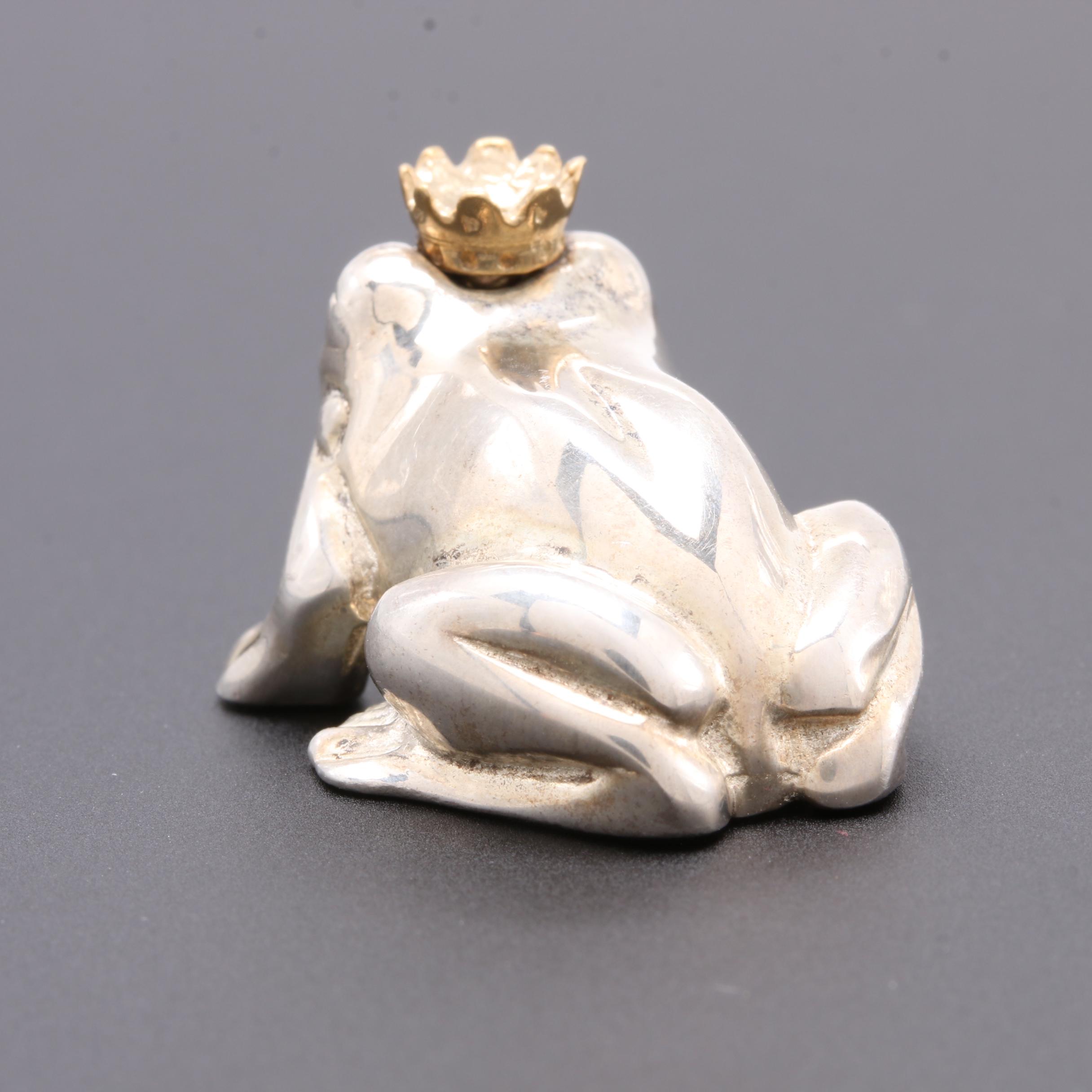 Sterling Silver Frog Prince Paperweight