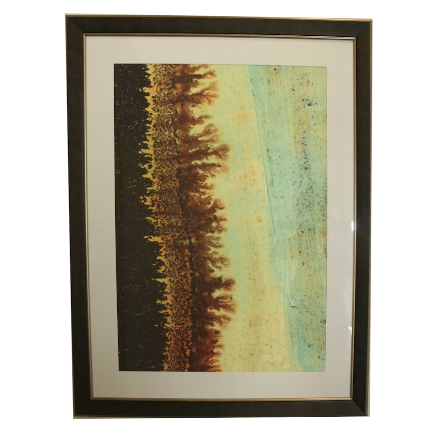 Framed Abstract Print with Linear Forms