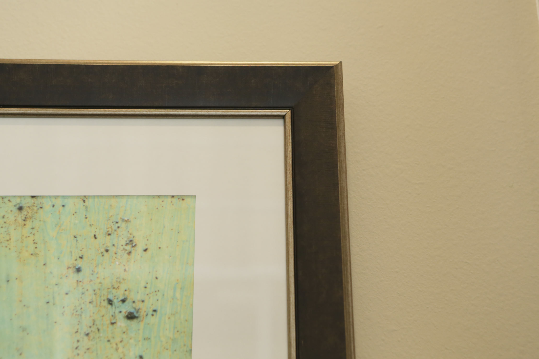 Framed Abstract Print with Linear Forms