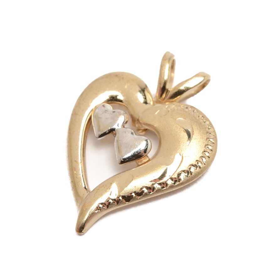 14K Yellow Gold Heart Pendant