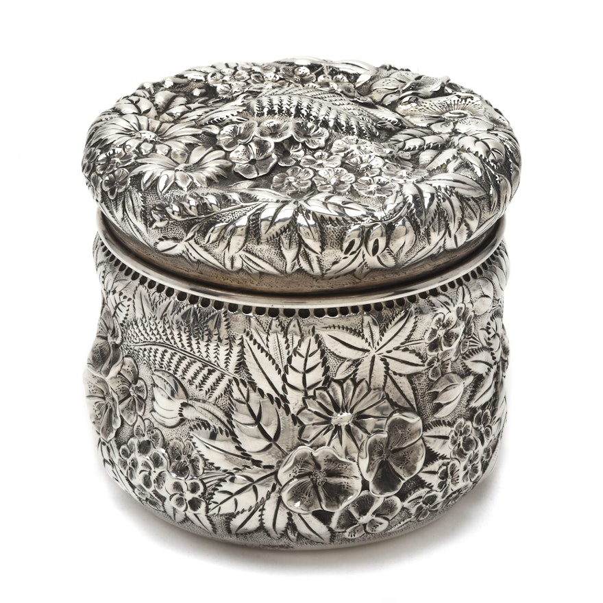 S. Kirk & Son Sterling Silver Repoussé Powder Box