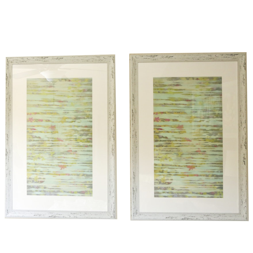 Green and Teal Abstract Prints
