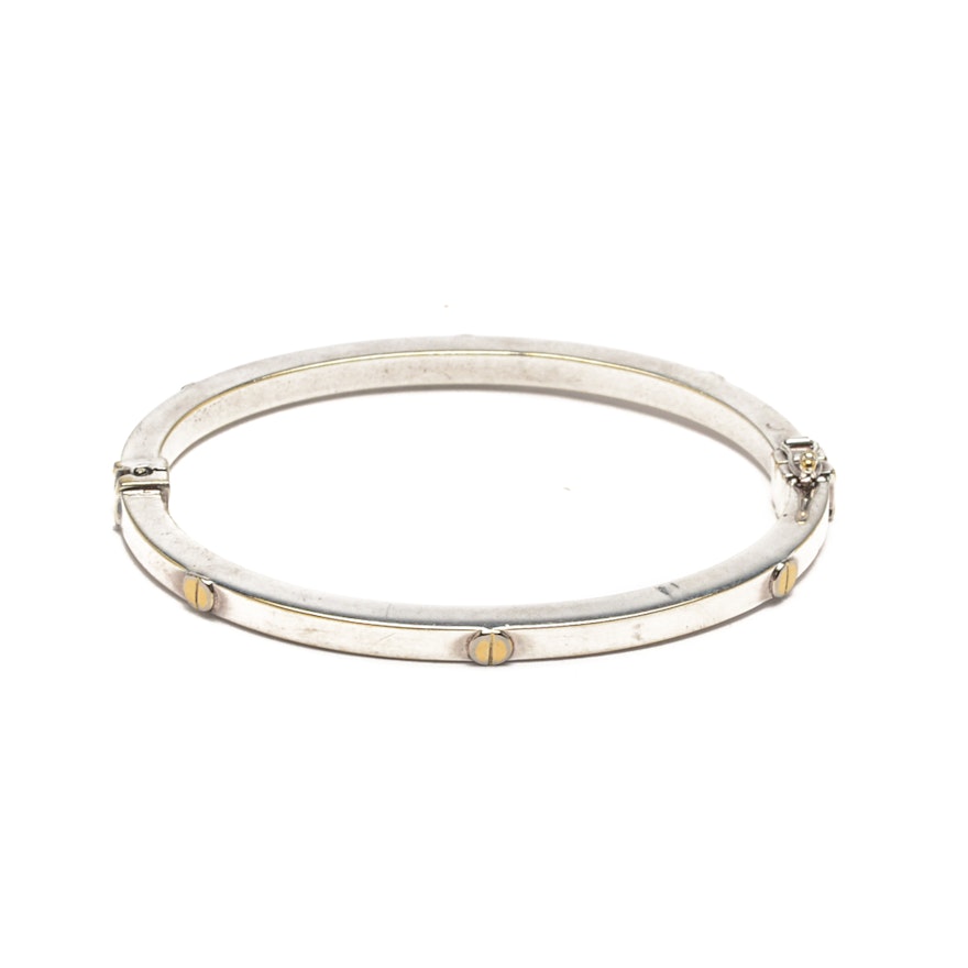 Sterling Silver Bracelet with Gold Wash Accents