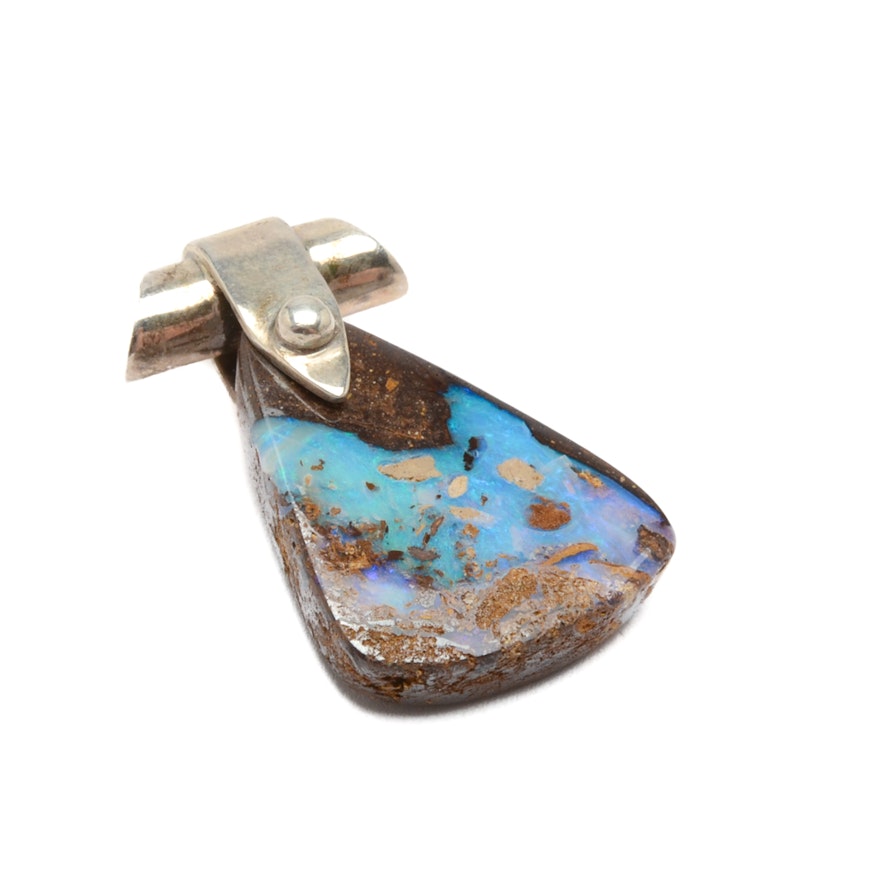 Sterling Silver Boulder Opal Pendant