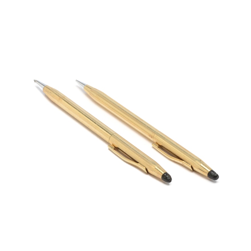 Cross Gold Filled Ballpoint Pen and Mechanical Pencil Set