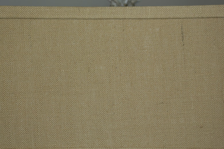 Architectural Leaf and Scroll Resin Table Lamp with Fabric Covered Shade