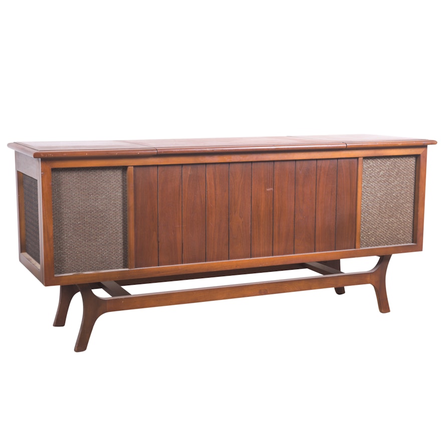Vintage Mid Century Modern Walnut Stereo Cabinet by Airline