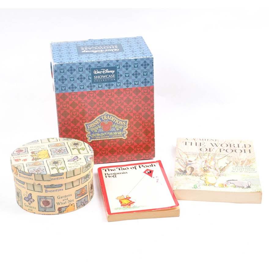 Disney "Touch of Summer" Winnie The Pooh Figurine, Books and Box