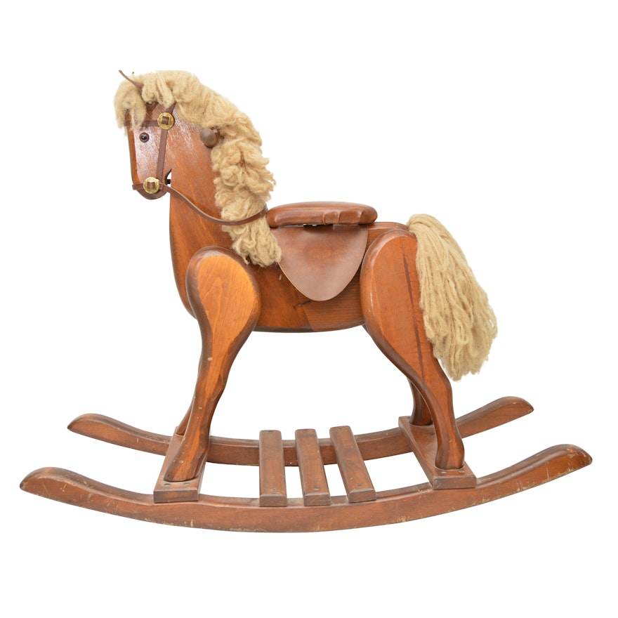 Hand Crafted Pine Rocking Horse