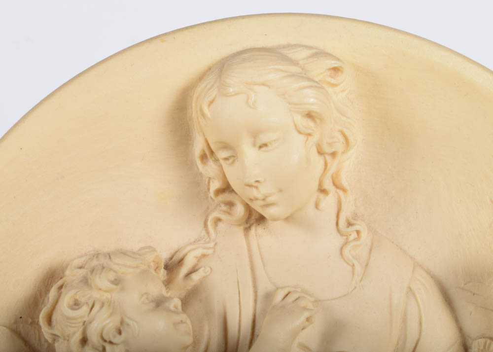 Handmade Bradford Exchange Italian Alabaster "Living Madonna" Collector Plates