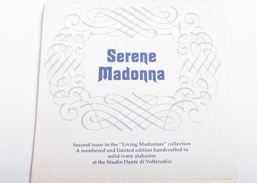 Handmade Bradford Exchange Italian Alabaster "Living Madonna" Collector Plates