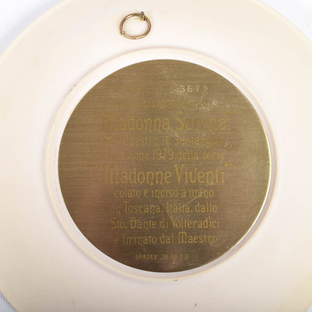 Handmade Bradford Exchange Italian Alabaster "Living Madonna" Collector Plates