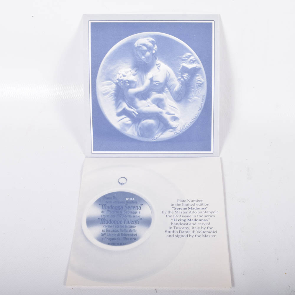 Handmade Bradford Exchange Italian Alabaster "Living Madonna" Collector Plates