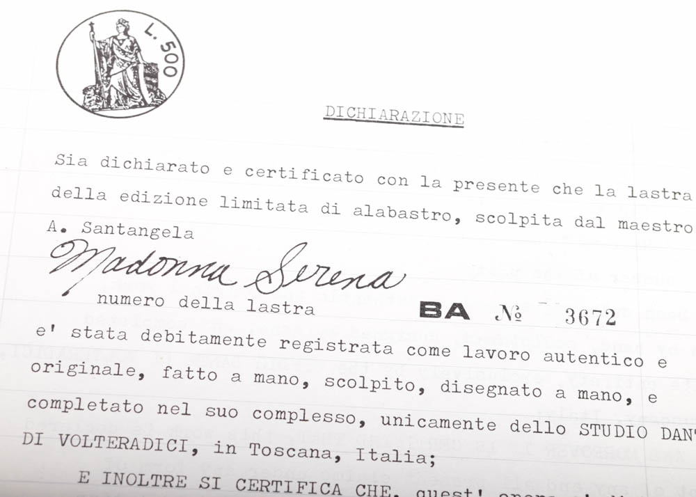 Handmade Bradford Exchange Italian Alabaster "Living Madonna" Collector Plates