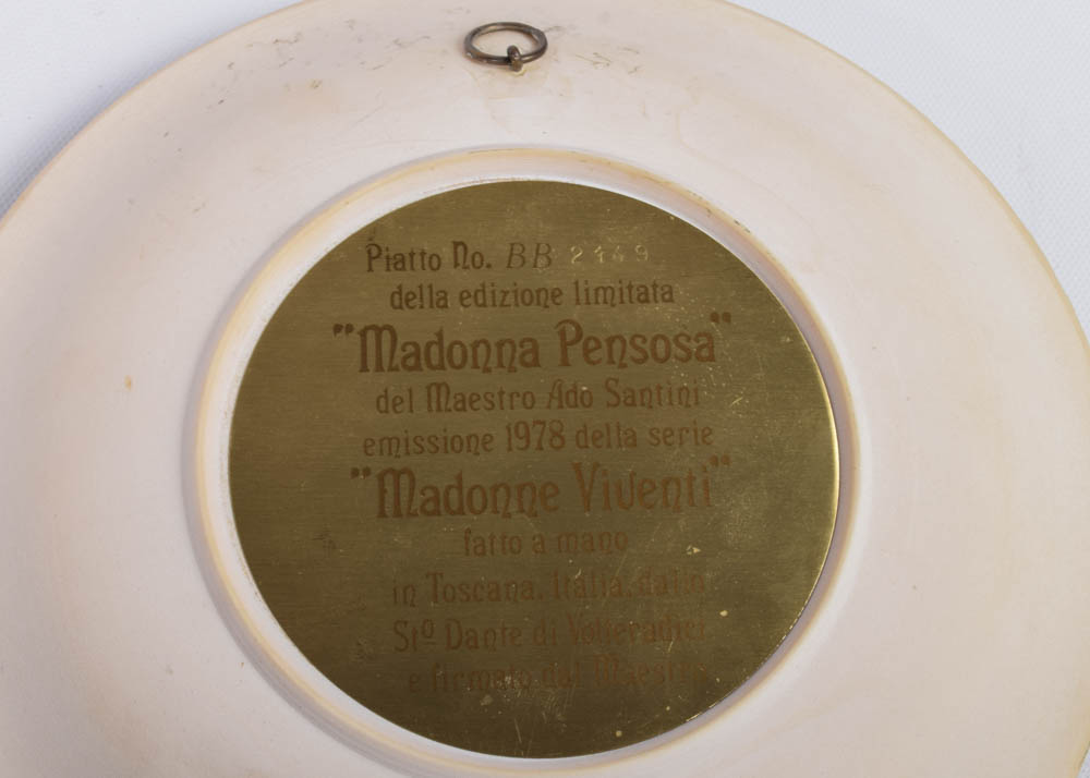 Handmade Bradford Exchange Italian Alabaster "Living Madonna" Collector Plates