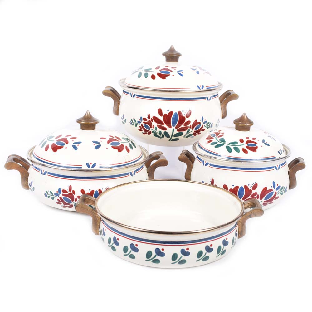 Vintage Asta German Enamelware Cookware