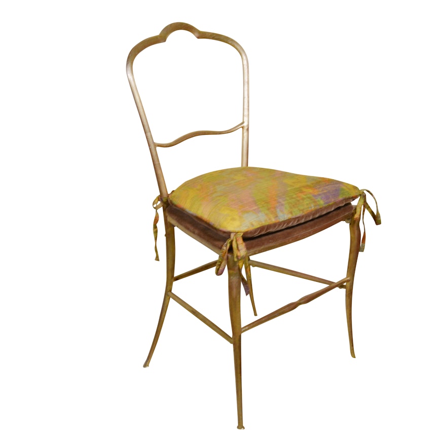 Vintage Italian Wood and Metal Chair by Palladio Furniture