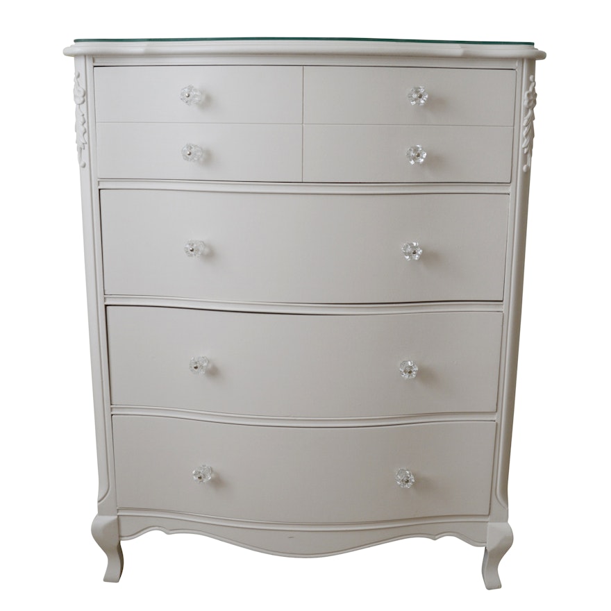 White Painted Serpentine Chest of Drawers