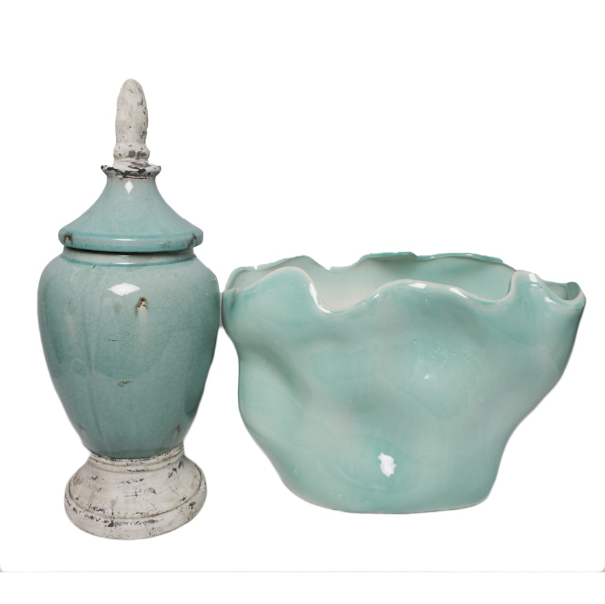 Decorative Ceramic Statement Jar and Vases