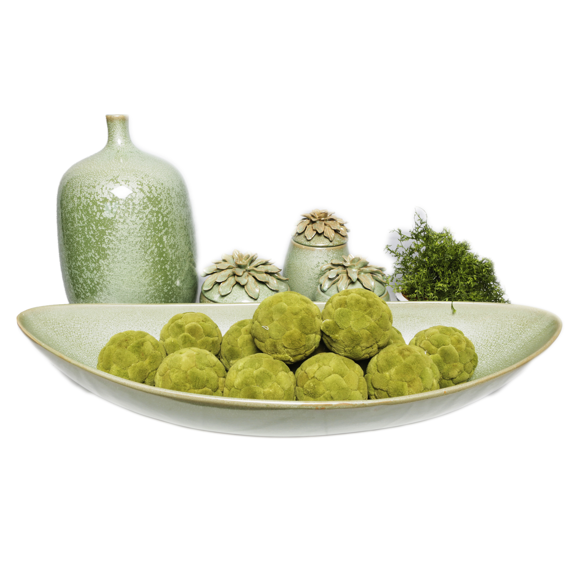 Ceramic Vase, Decorative Jars, and Bottle Shaped Vase with Faux Foliage