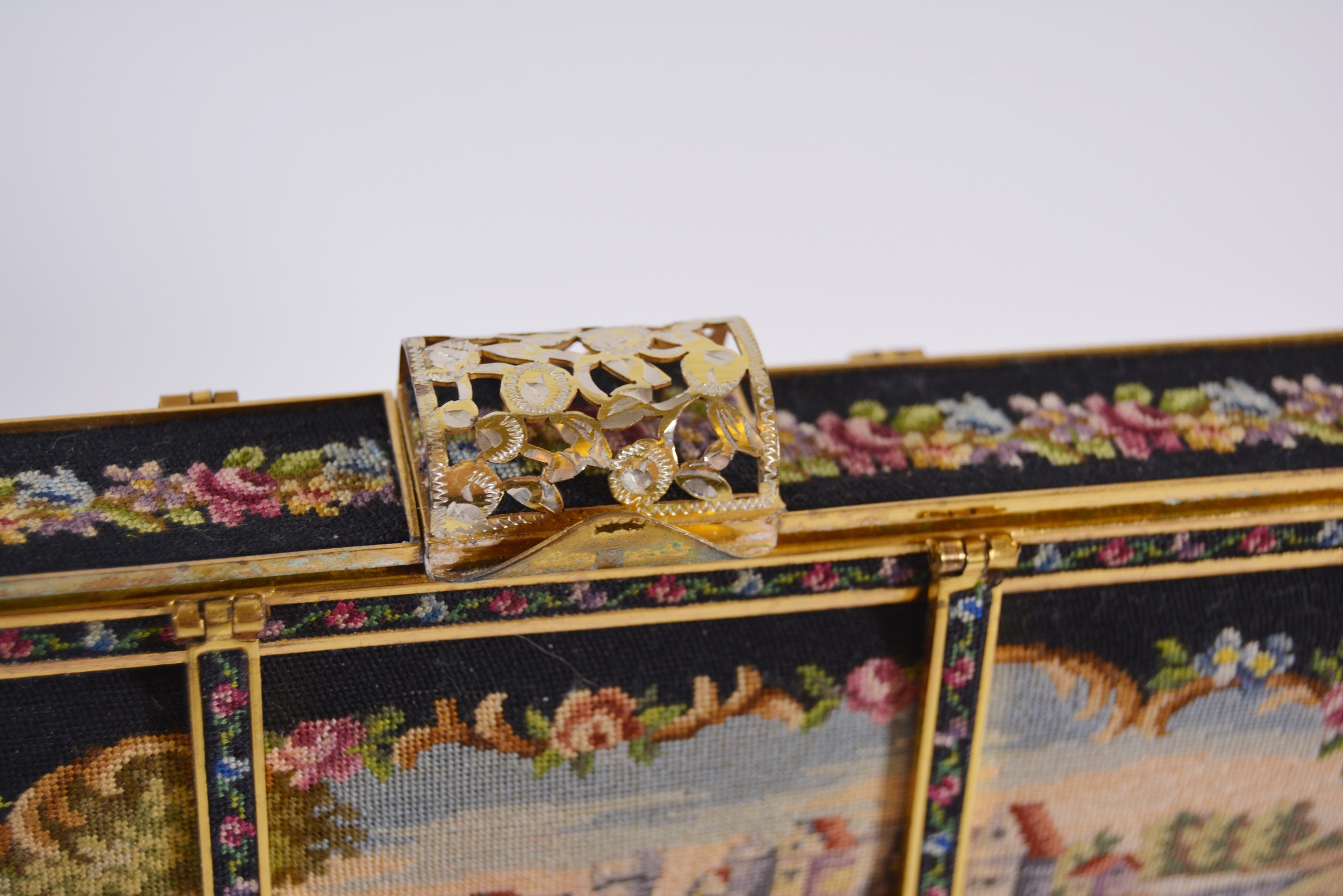 Vintage Vienna Petit Point Evening Bag With Accessories by Maria Stransky