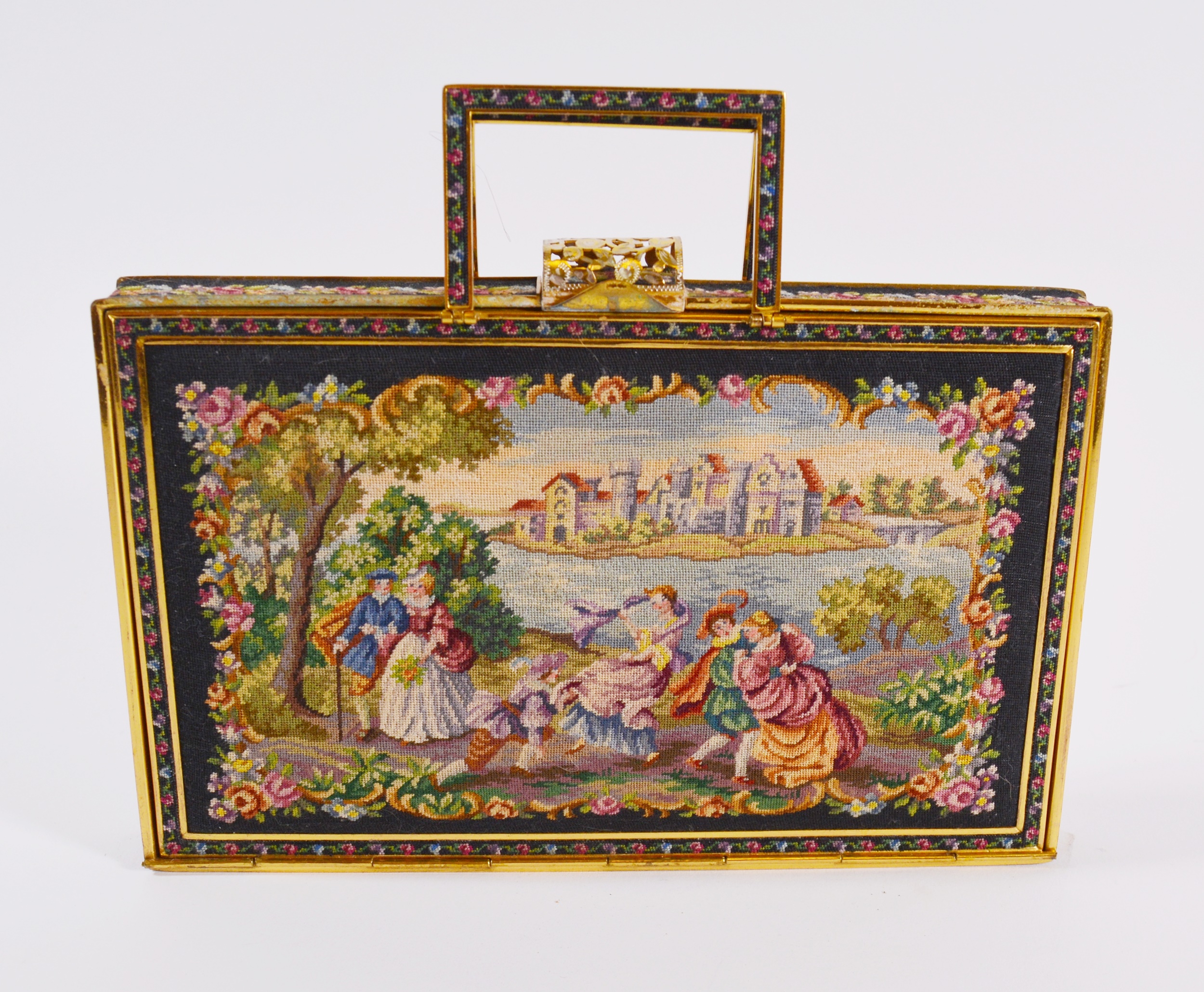 Vintage Vienna Petit Point Evening Bag With Accessories by Maria Stransky