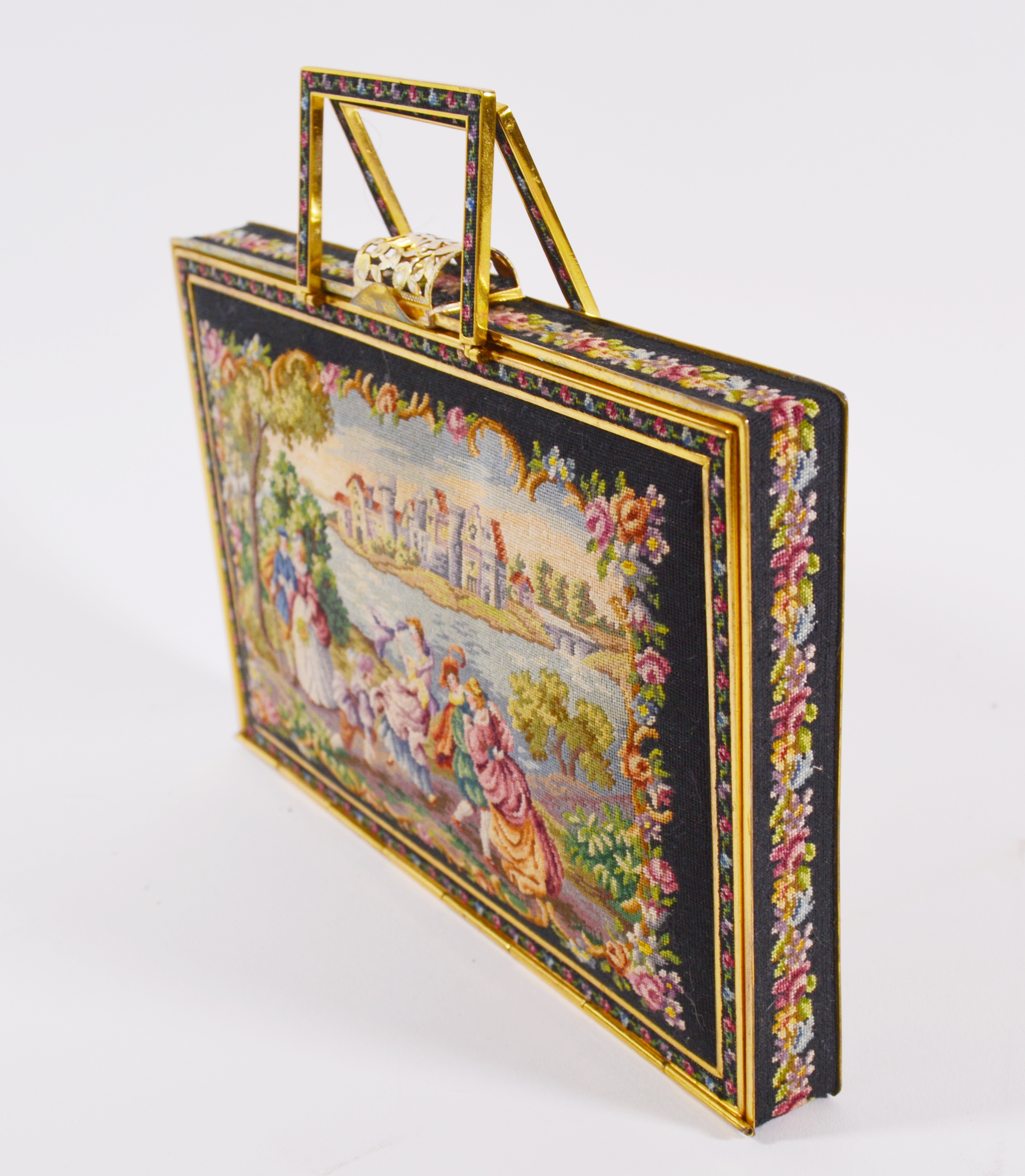 Vintage Vienna Petit Point Evening Bag With Accessories by Maria Stransky