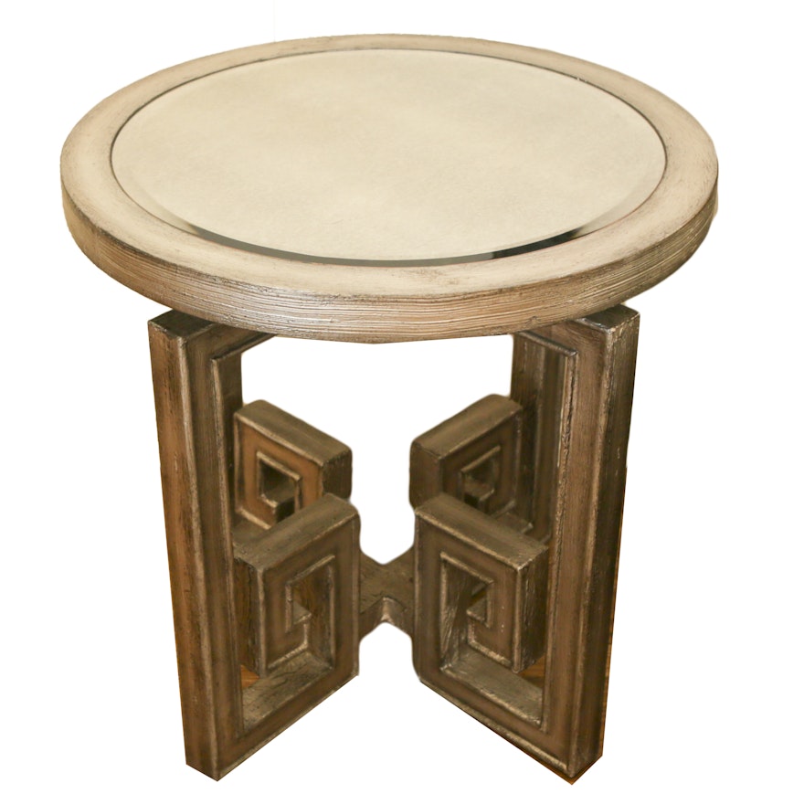 Mirror Top Wood Side Table