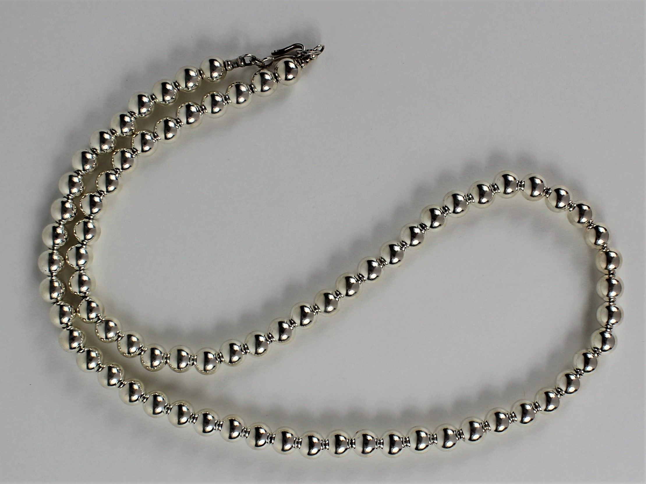 Gertrude Zachary Anglo Southwest Style Sterling Silver Beaded Ball Necklace