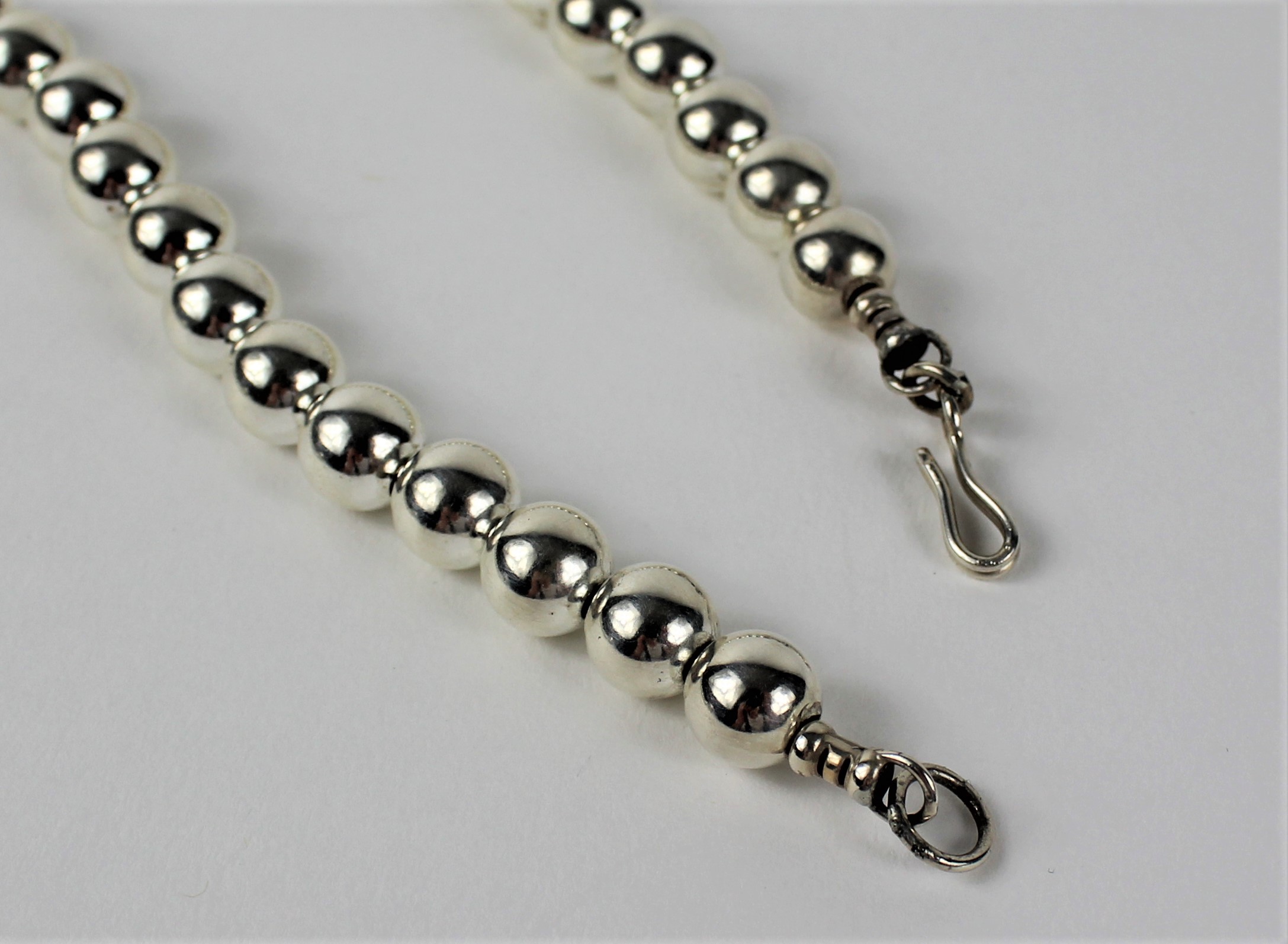 Gertrude Zachary Anglo Southwest Style Sterling Silver Beaded Ball Necklace