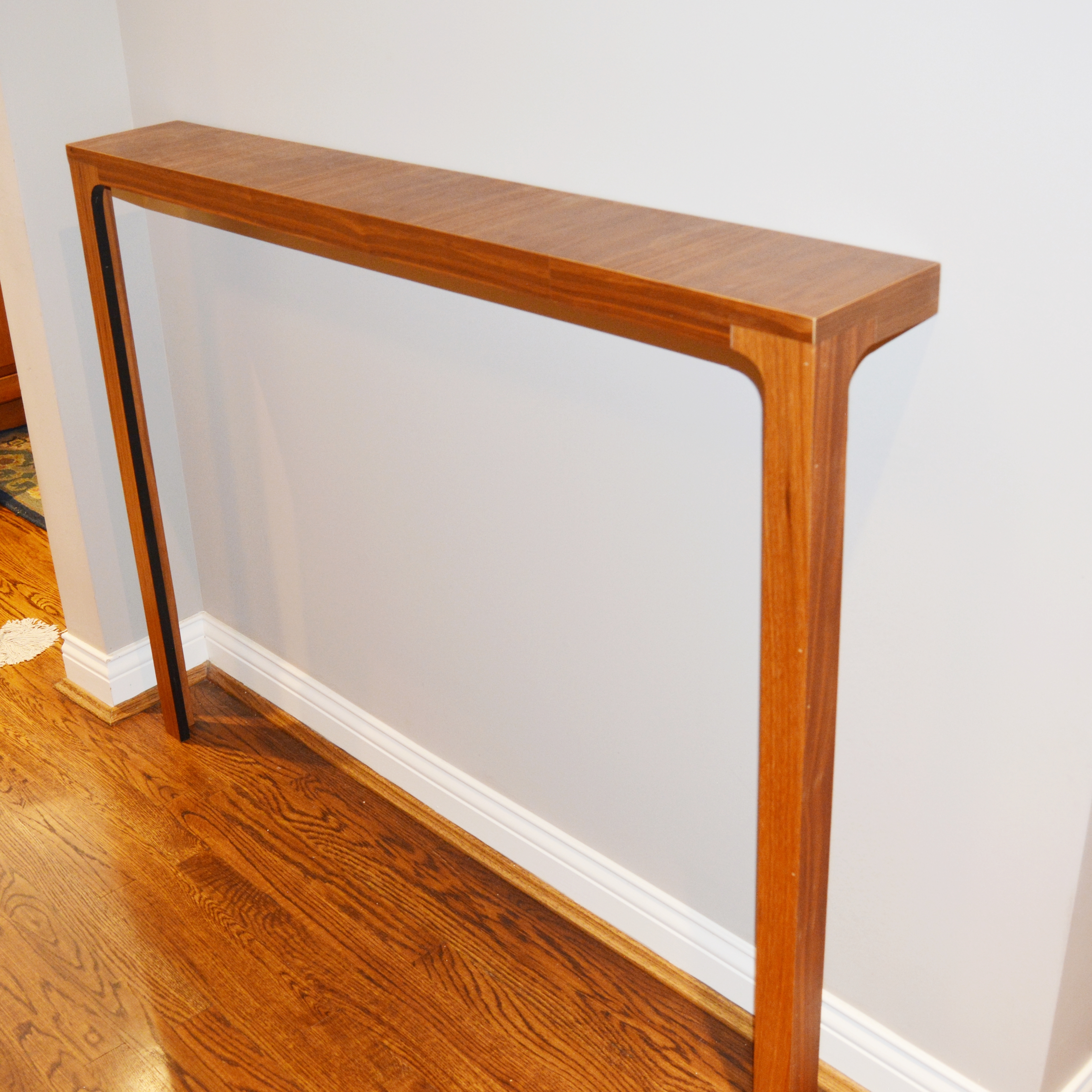 Custom Walnut Veneer Narrow Console Table by Keith Chrapliwy
