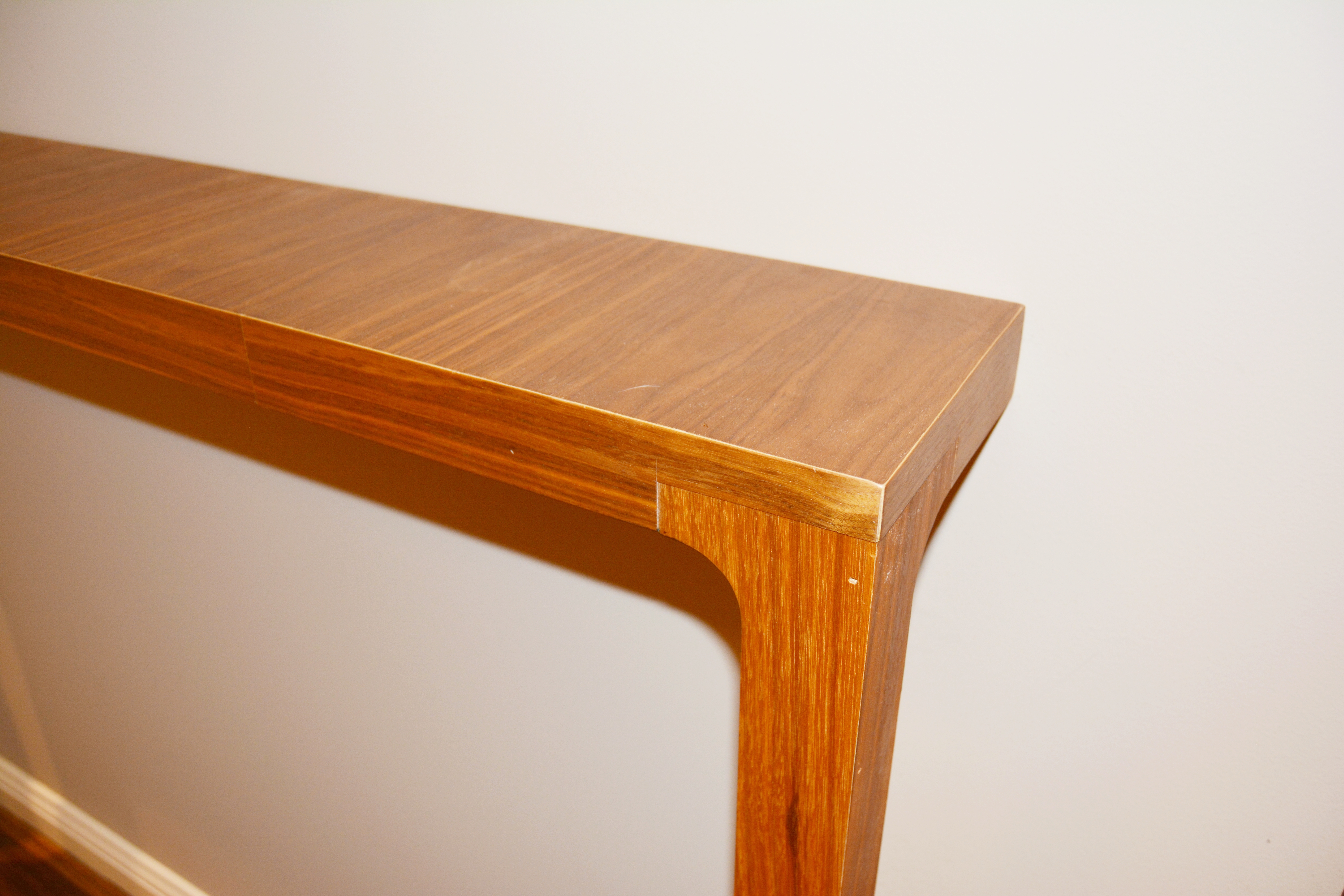 Custom Walnut Veneer Narrow Console Table by Keith Chrapliwy