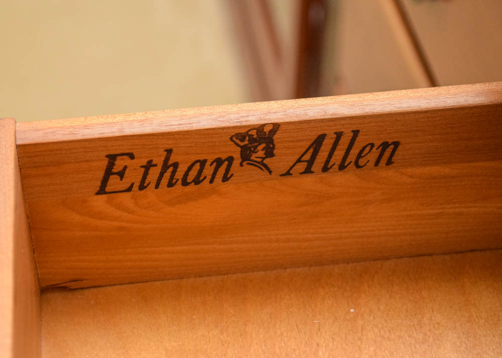 Vintage Ethan Allen Cherry Kneehole Desk