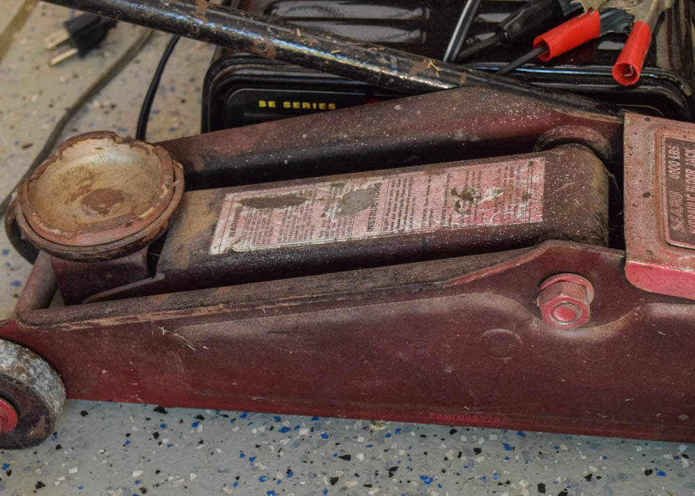 Sears Hydraulic Floor Jack and Schumacher Battery Charger