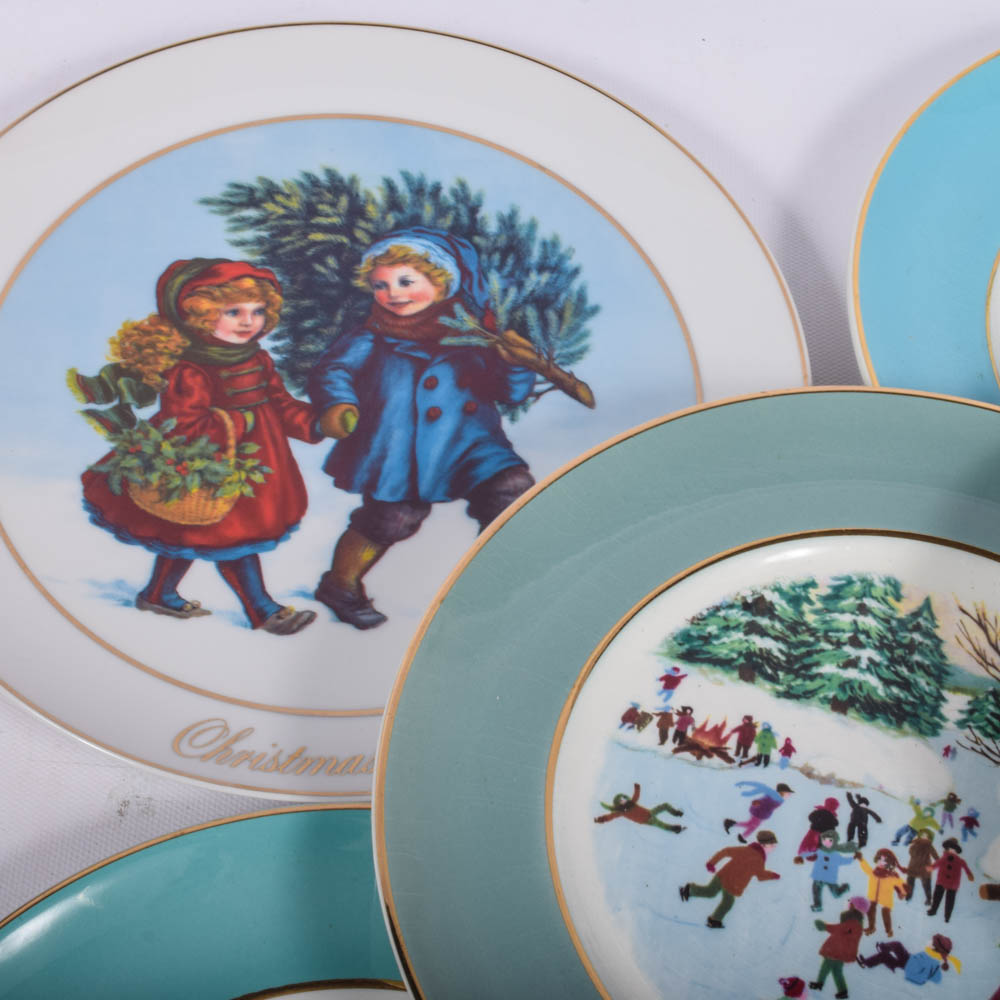 Vintage Avon Collector Plates Featuring Annual Holiday Plates
