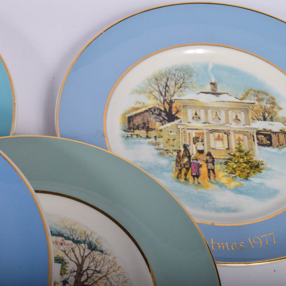 Vintage Avon Collector Plates Featuring Annual Holiday Plates