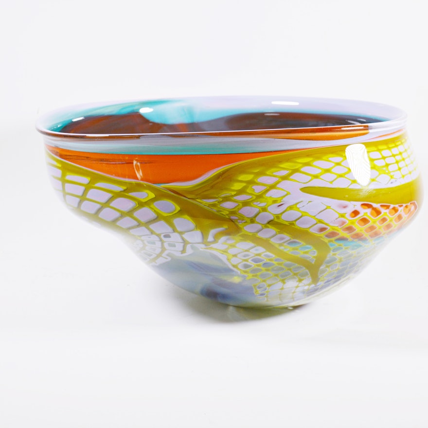 Art Glass Bowl By Rick and Valerie Beck
