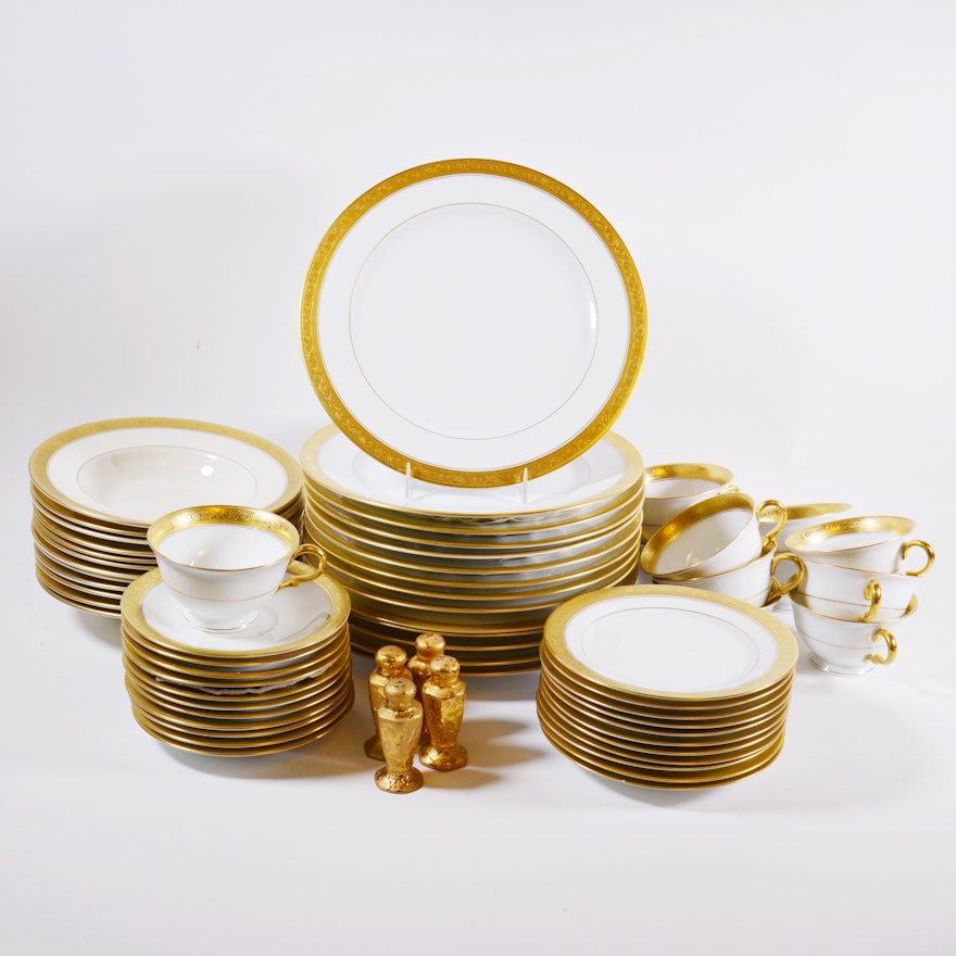 Pickard and Wheeling China Gilt Encrusted Dinnerware Collection
